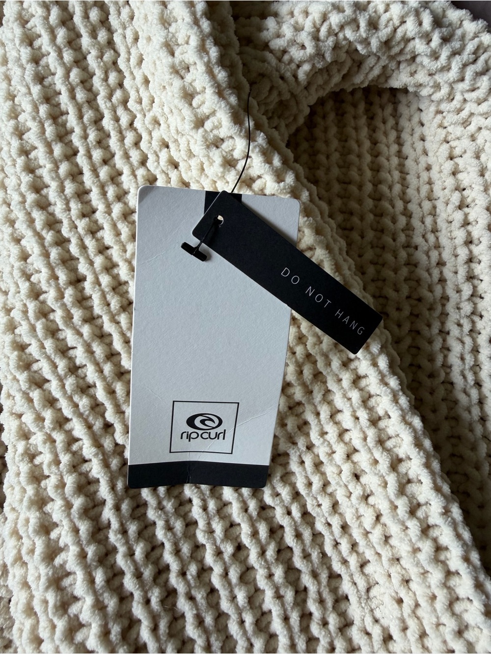 NEW Rip Curl Safari Sun Open Front Cardigan Oversized Ivory Size Large Chunky - Picture 4 of 10